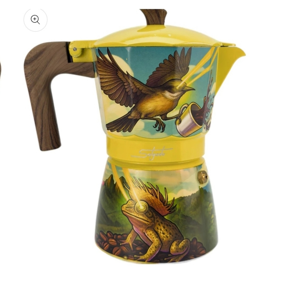 NIB Cocina Criolla Limited Edition Coffee Pot ( Greca) W/ Juan Salgado Design - Picture 5 of 7